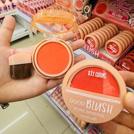 🌸 Blush Compacto con Espejo y Esponja – Color, Comodidad y Estilo en Uno